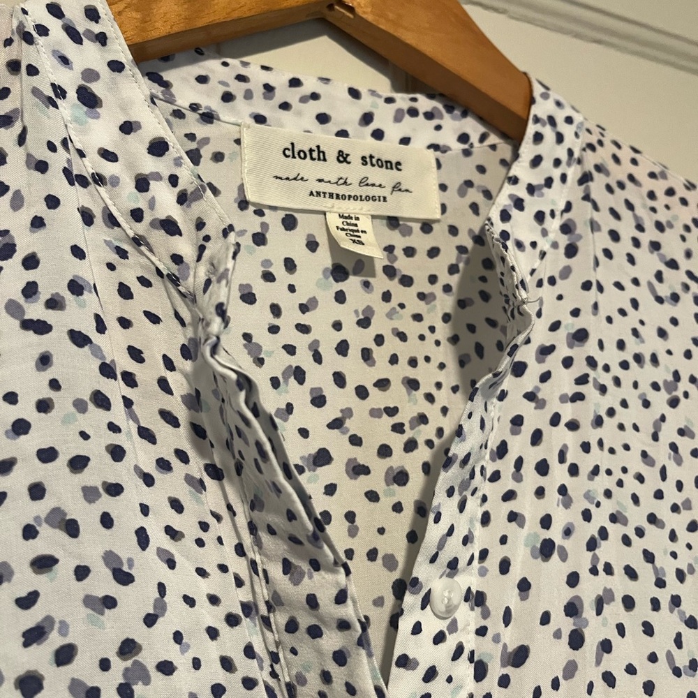 Cloth & Stone for Anthropologie Patterned Button Down Midi Dress - Picture 4 of 7